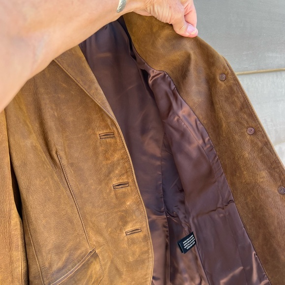 Vintage Ralph Lauren Collection Black Label Leather Jacket Blazer size 4 - Picture 10 of 14